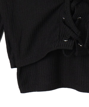 レイヤードレースアップ長袖トップス