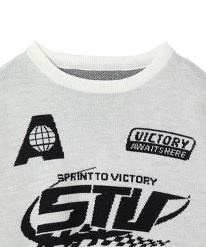 スポーツグラフィックジャガードニット