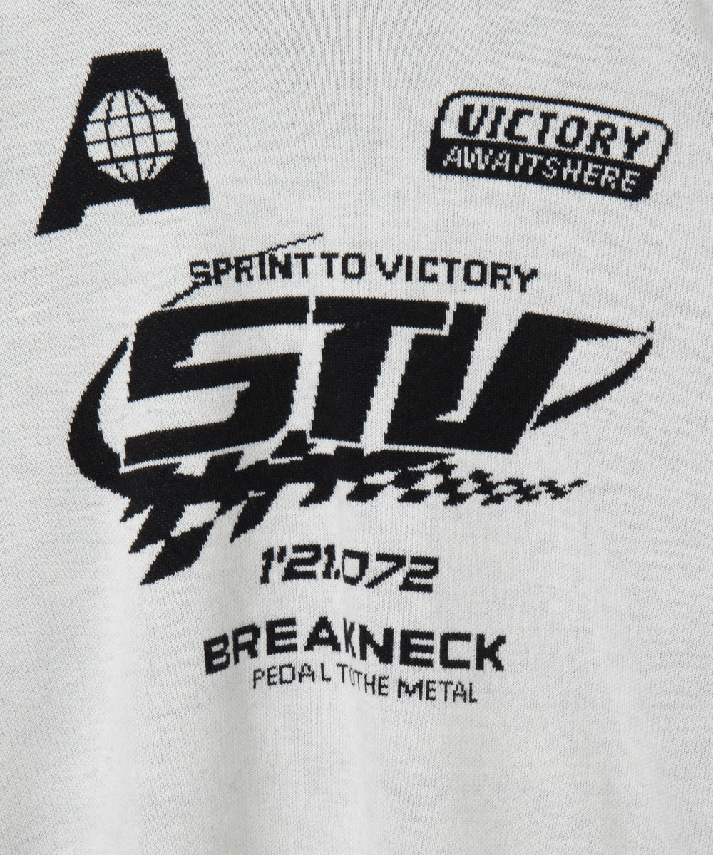 スポーツグラフィックジャガードニット