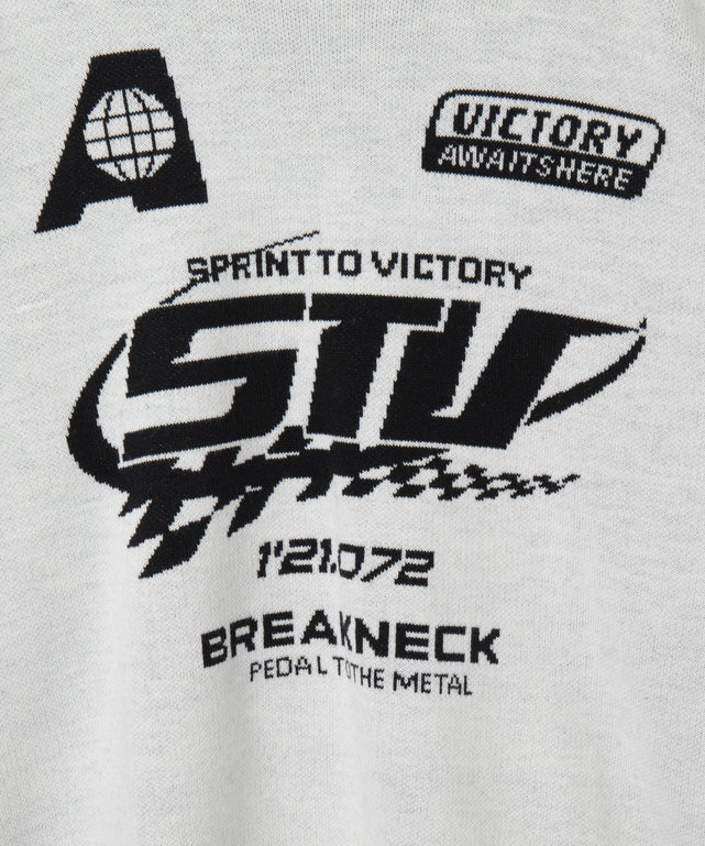 スポーツグラフィックジャガードニット