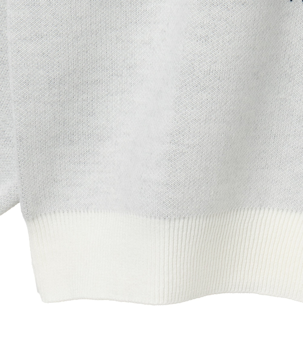 スポーツグラフィックジャガードニット