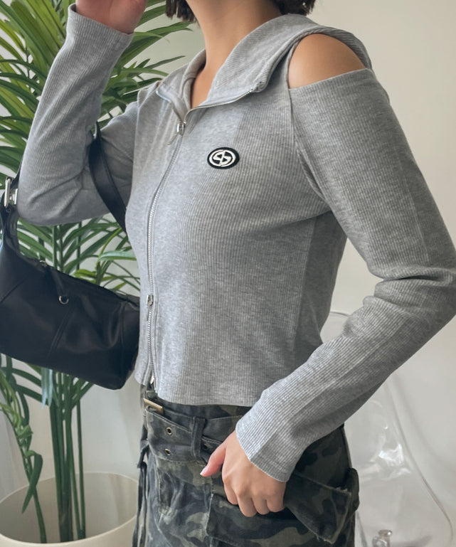 杢グレー　モデル:155cm F着用