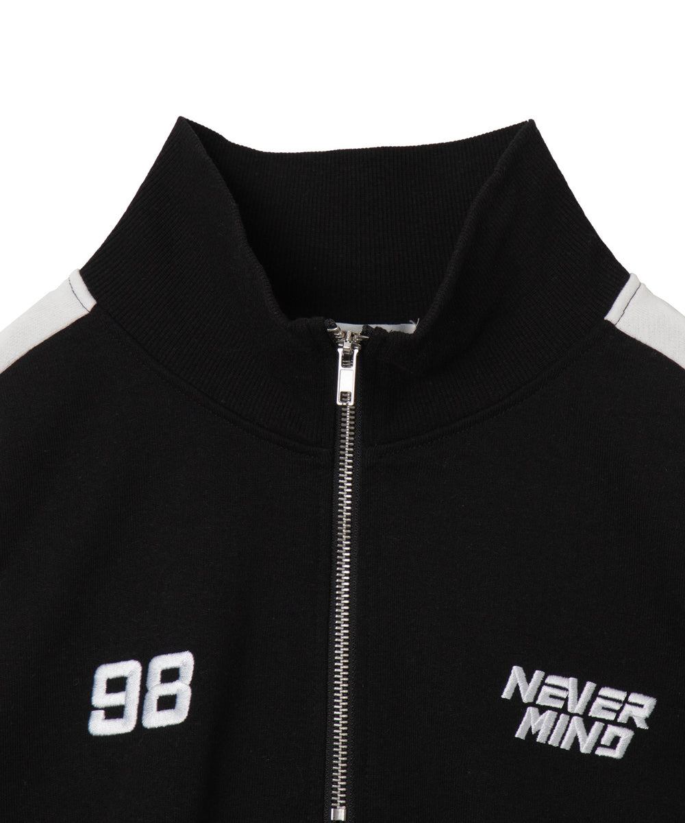 刺繍ハーフジップショートスウェット