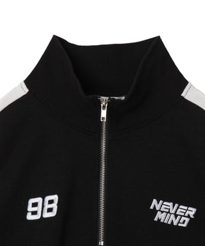 刺繍ハーフジップショートスウェット