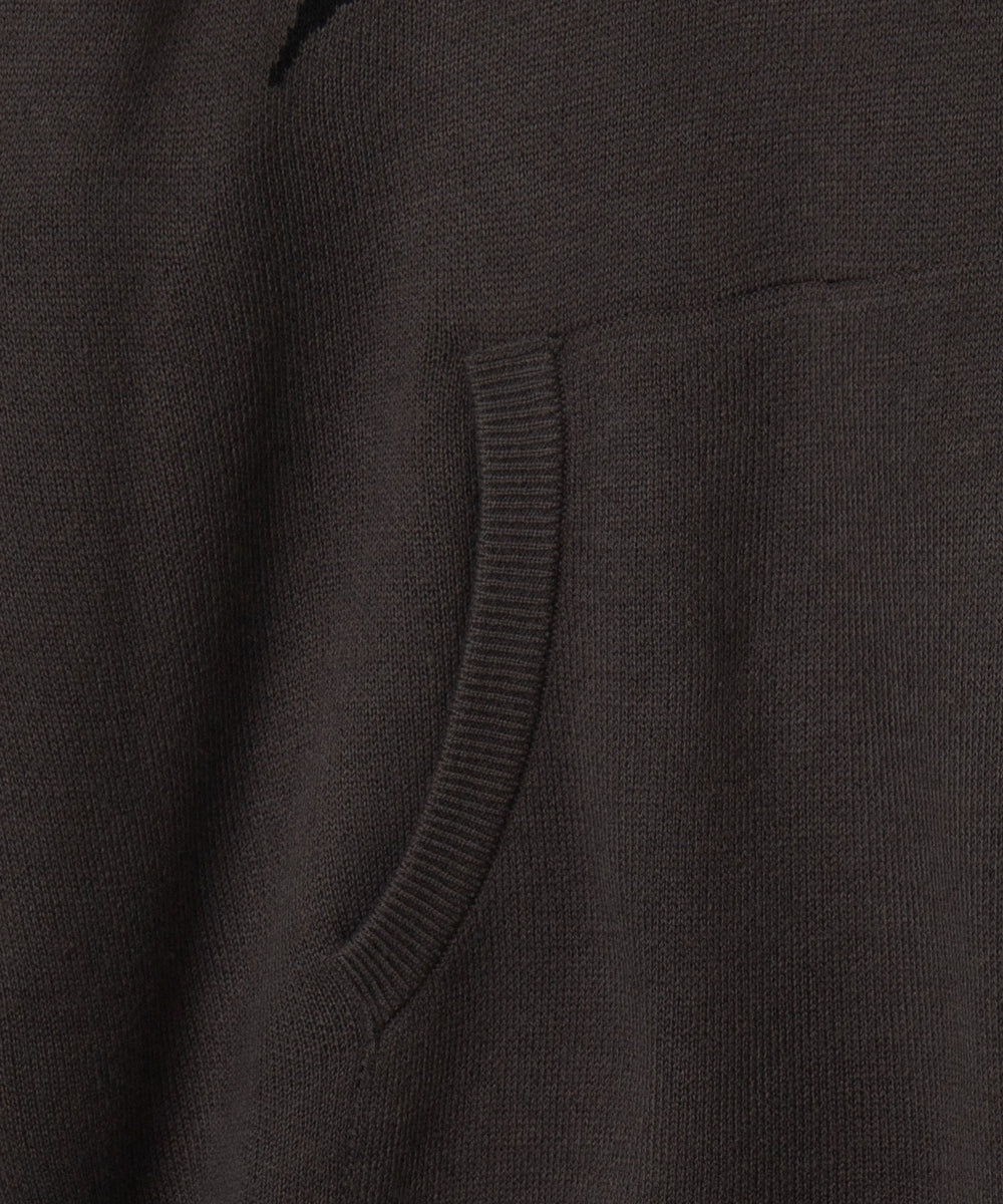 グラフィックニットパーカー