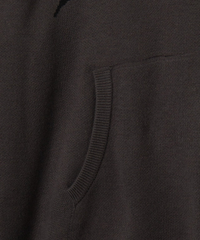 グラフィックニットパーカー