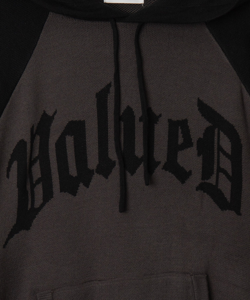 グラフィックニットパーカー