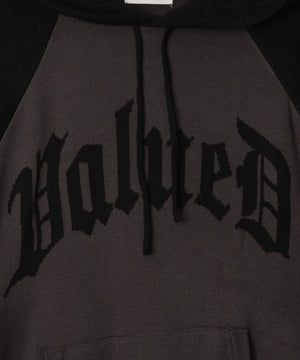 グラフィックニットパーカー