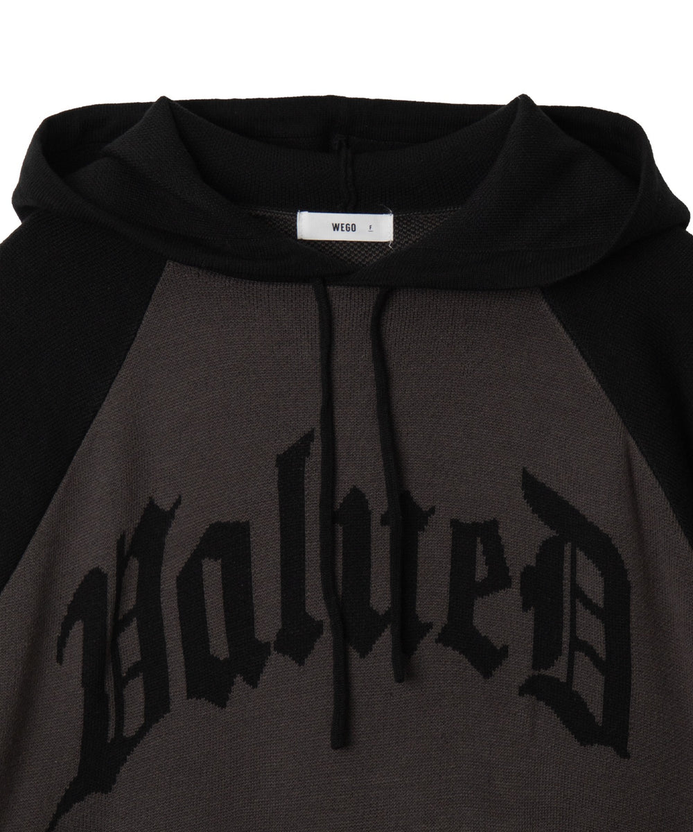 グラフィックニットパーカー