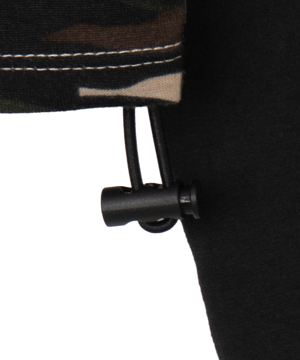 ラインストーンサイドドロストラグランロンT