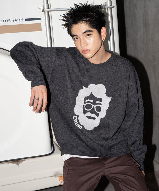 ジャガードグラフィックプルオーバー（LS）/柄12 モデル：180cm L着用