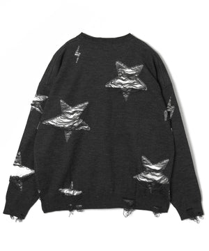 ダメージジャガードニットプルオーバー