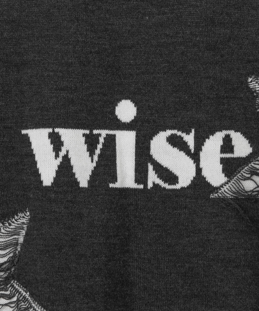 ダメージジャガードニットプルオーバー