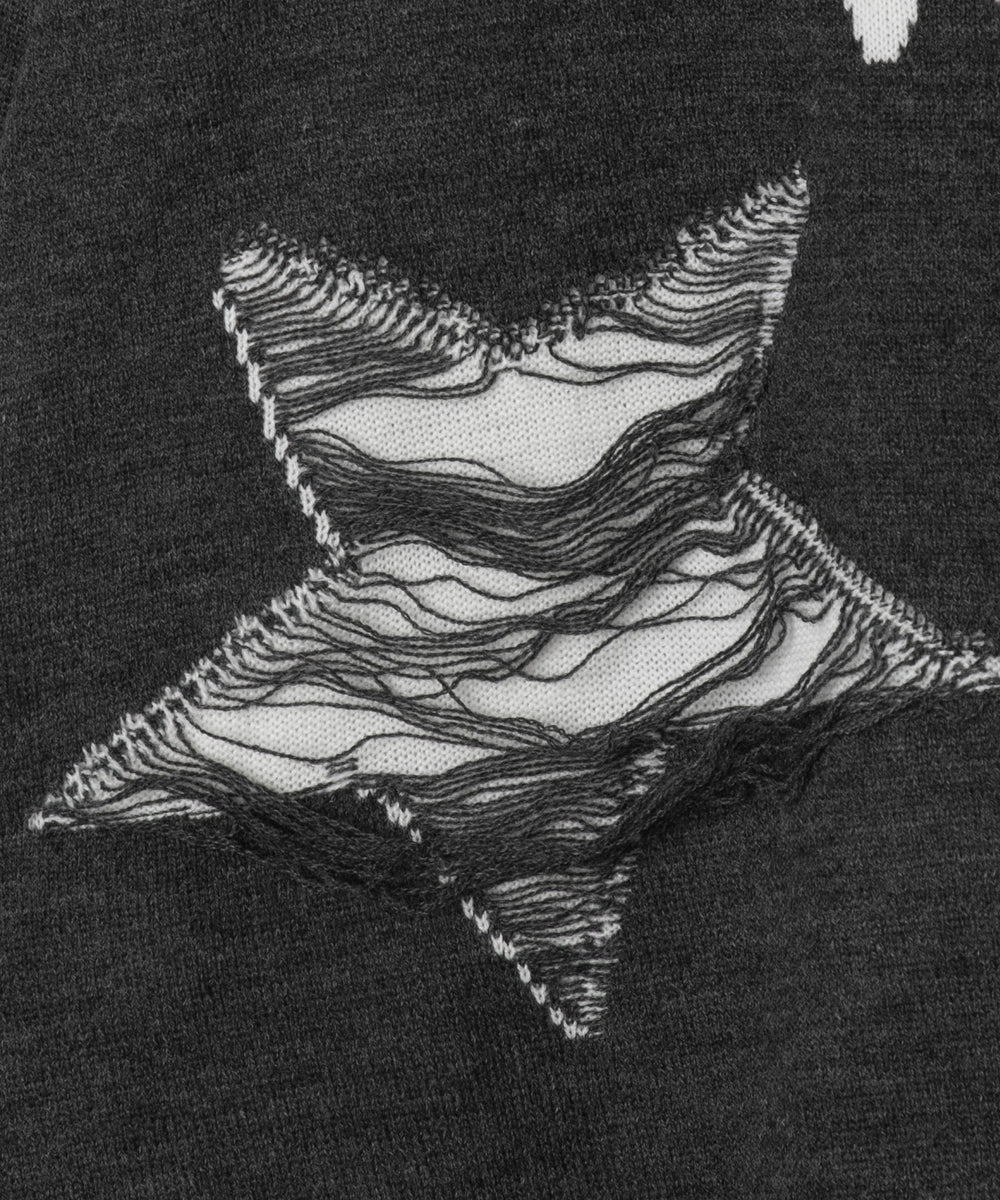 ダメージジャガードニットプルオーバー