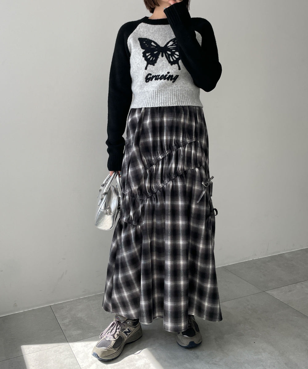 ブラックチェック1 モデル:155cm F着用