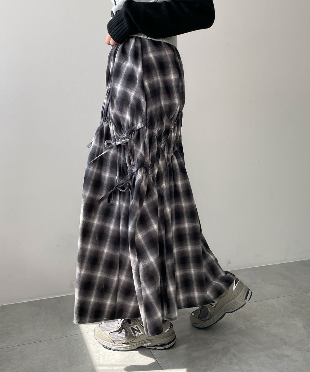 ブラックチェック1 モデル:155cm F着用