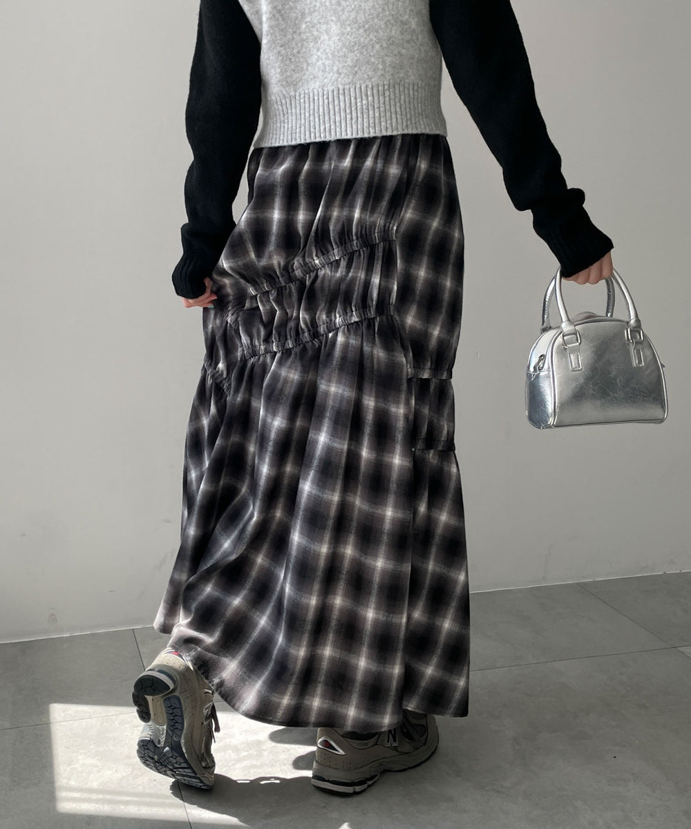 ブラックチェック1 モデル:155cm F着用