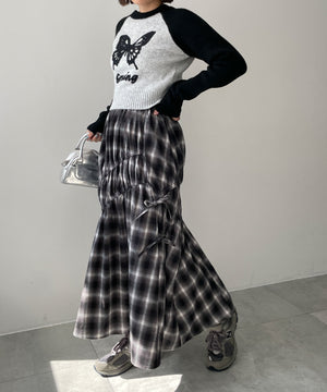 ブラックチェック1 モデル:155cm F着用