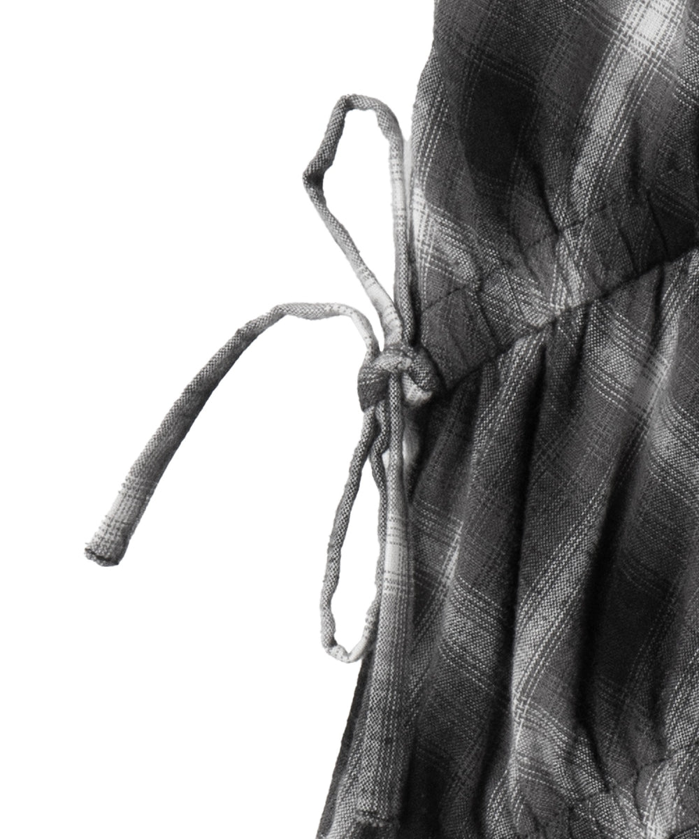 ギャザーデザインチェックスカート