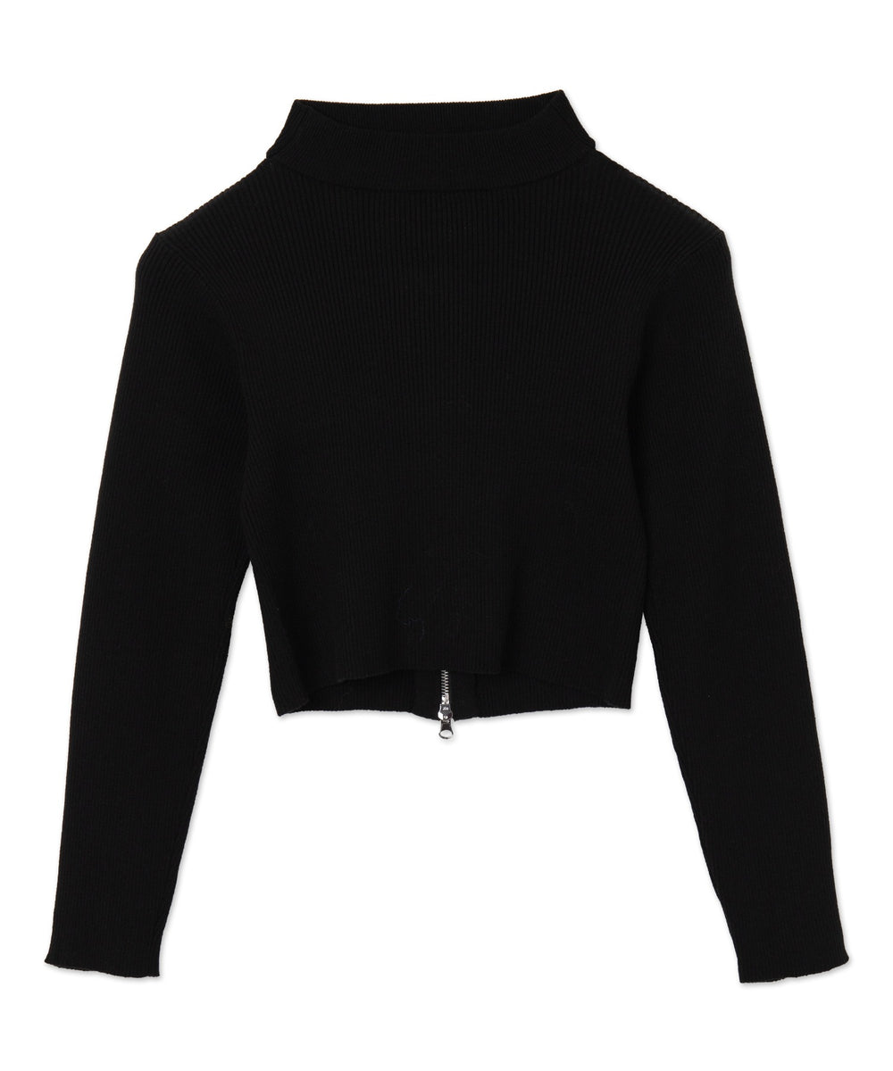 チョーカーダブルジップニット