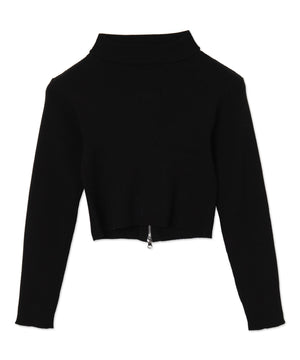 チョーカーダブルジップニット