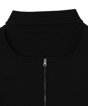 チョーカーダブルジップニット