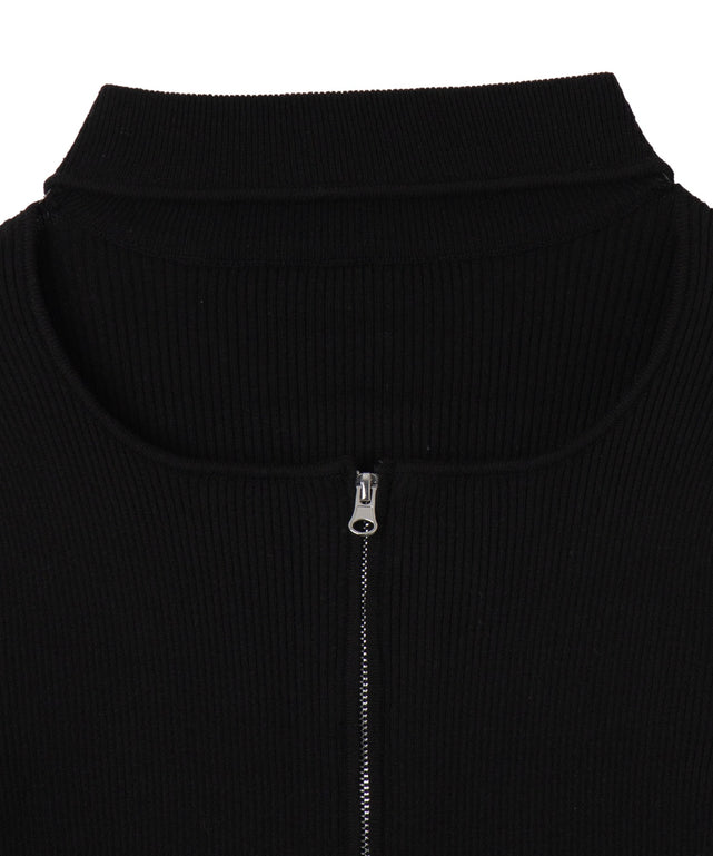 チョーカーダブルジップニット