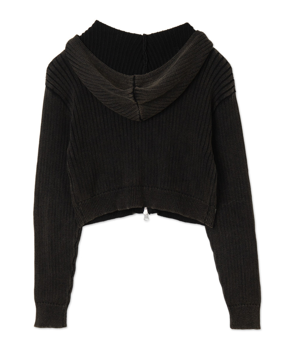 ストーンウォッシュニットパーカー