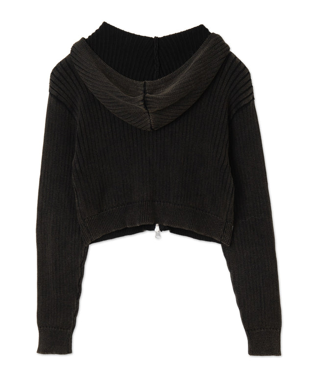 ストーンウォッシュニットパーカー