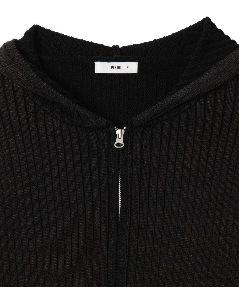 ストーンウォッシュニットパーカー