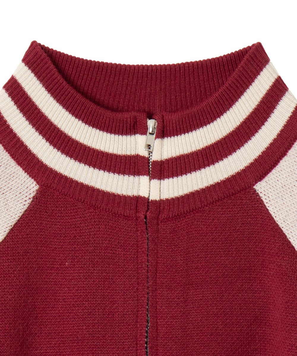 ショートニットラグランブルゾン