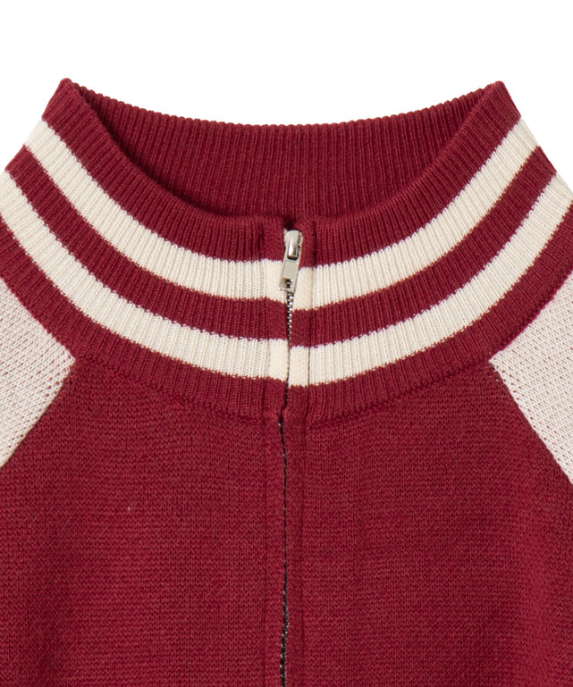 ショートニットラグランブルゾン