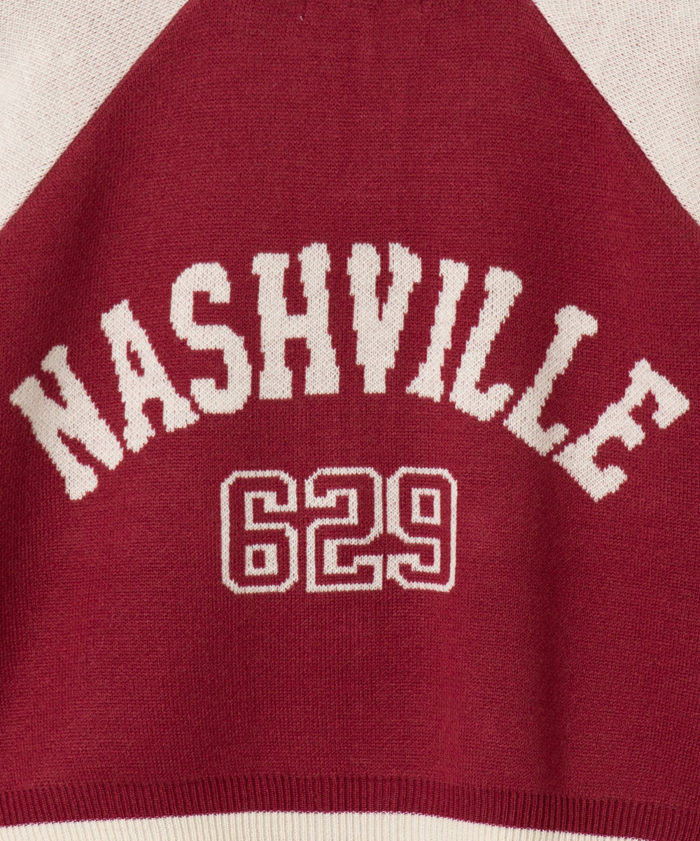 ショートニットラグランブルゾン