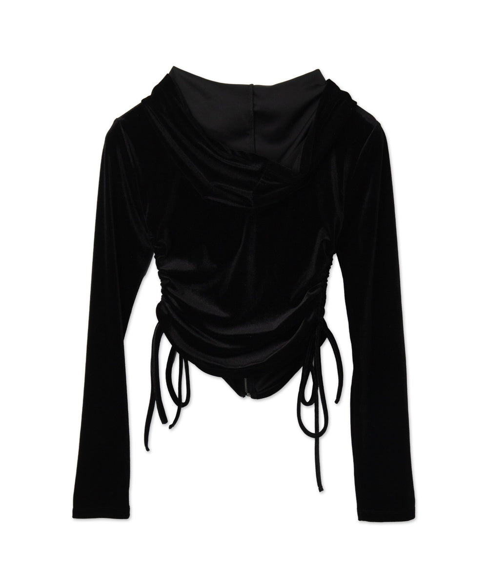 サイドドロストベロアパーカー