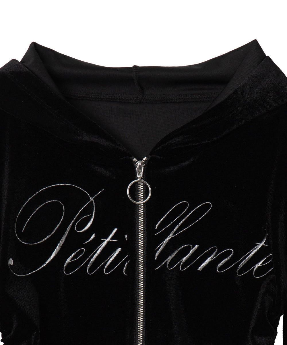 サイドドロストベロアパーカー