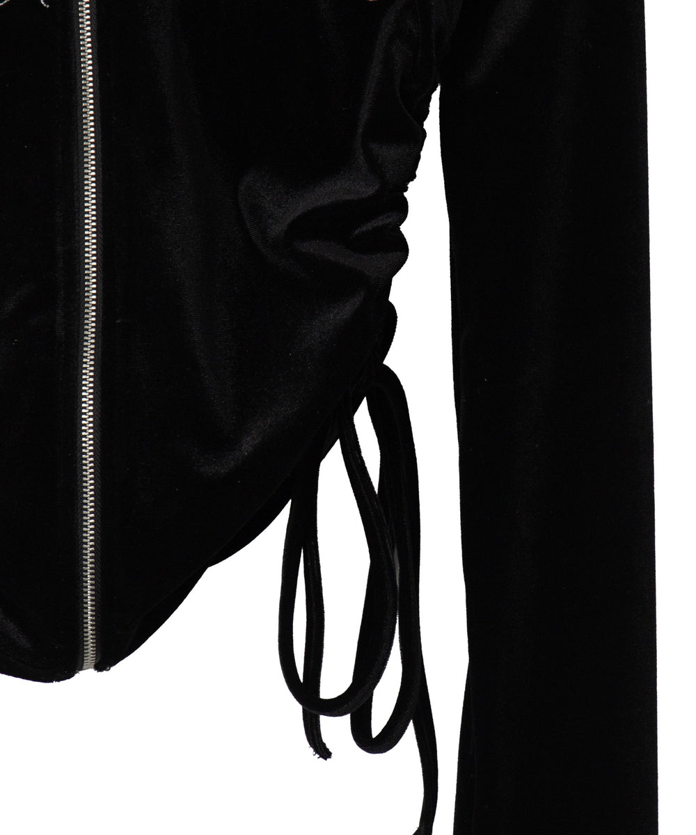 サイドドロストベロアパーカー