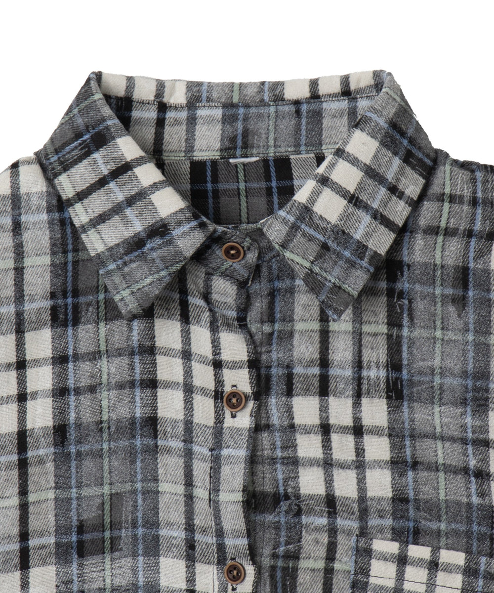 オーバーサイズチェックネルシャツ