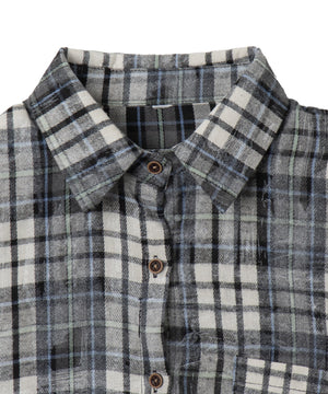 オーバーサイズチェックネルシャツ