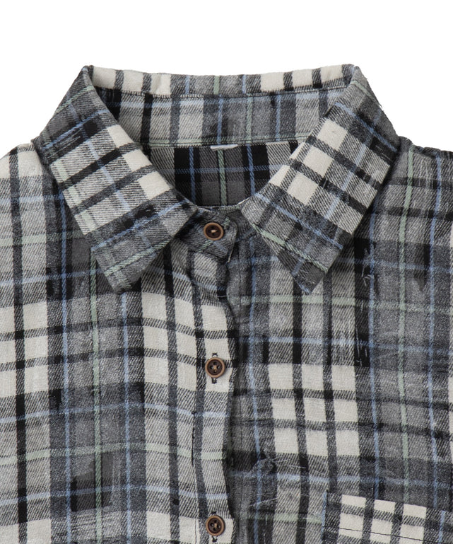 オーバーサイズチェックネルシャツ
