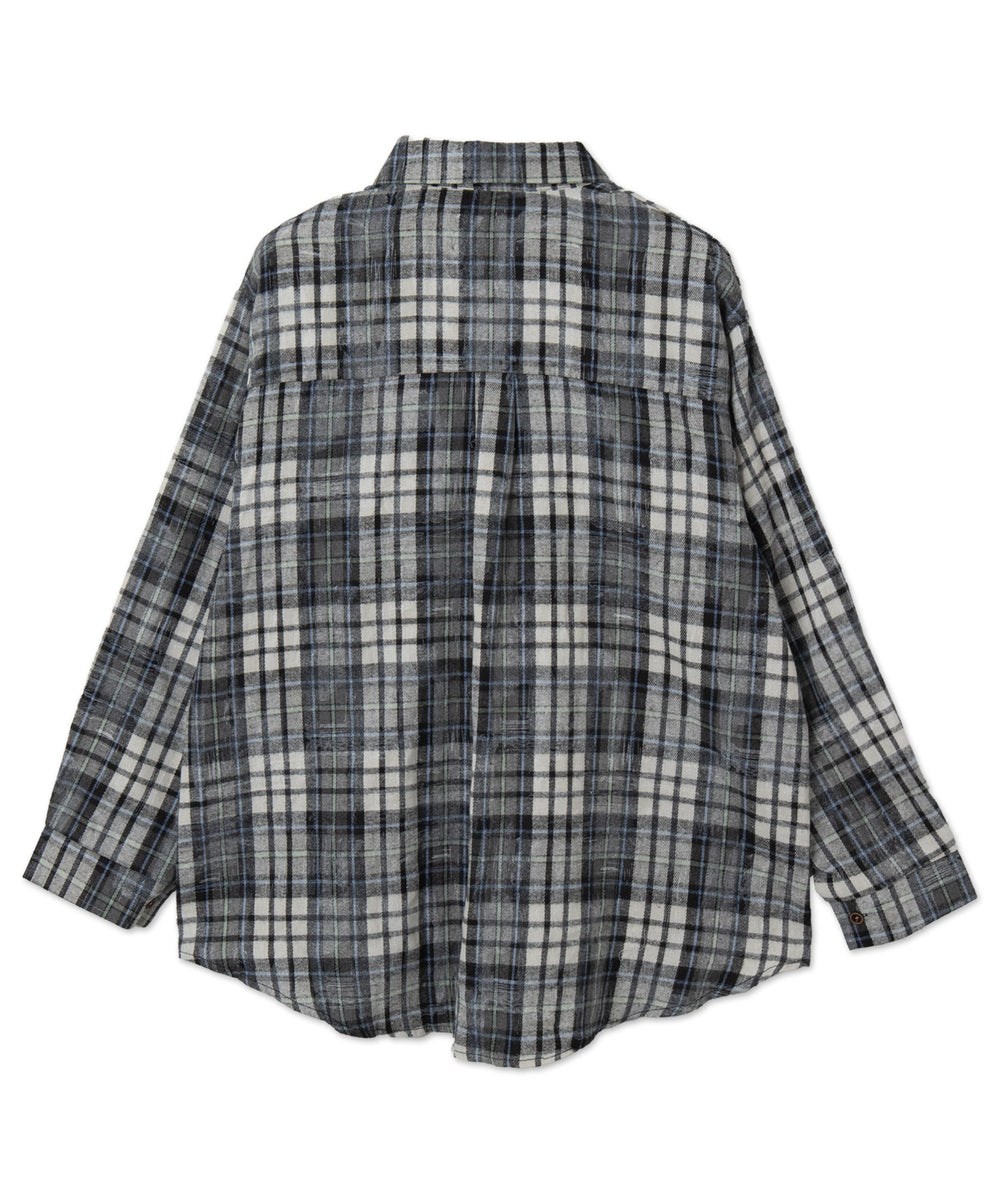 オーバーサイズチェックネルシャツ