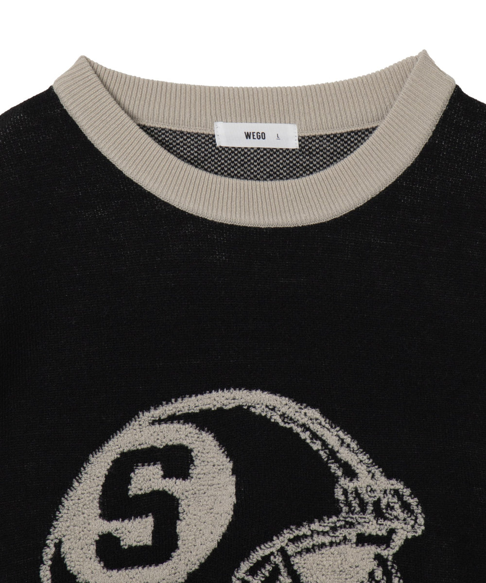 ジャガードスリーブラインプルオーバー