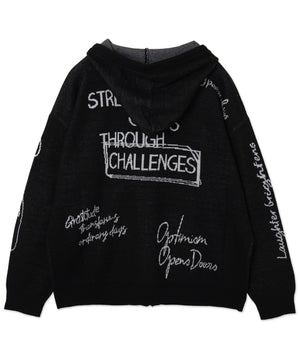 ジャガードロゴジップパーカー