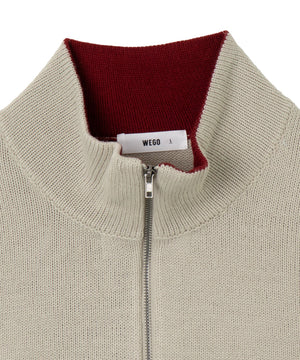 ワンポイントハーフジッププルオーバー