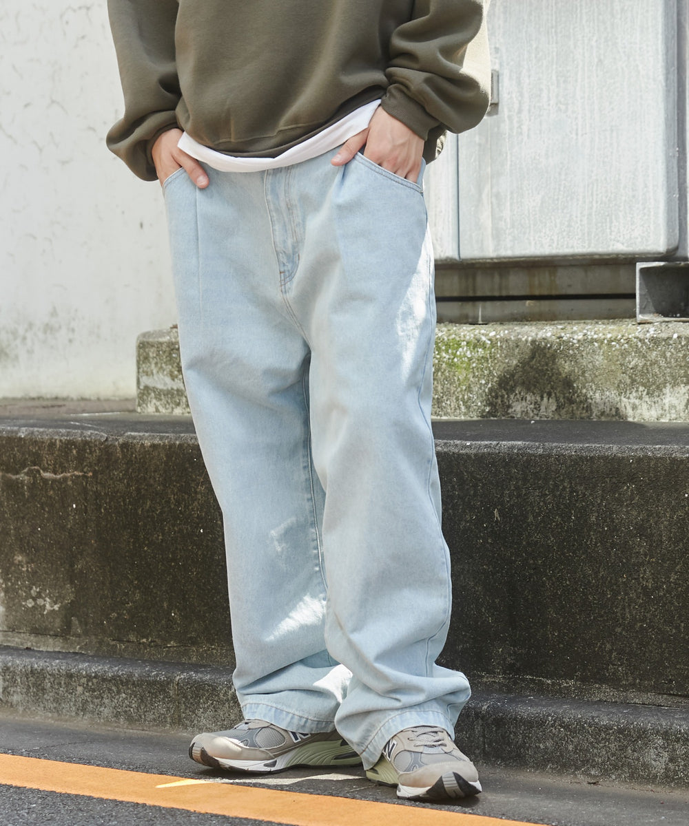 デニム淡色 モデル：180cm L着用