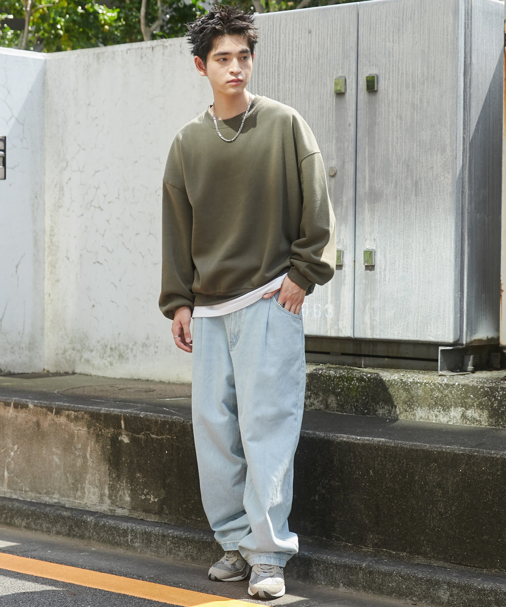 デニム淡色 モデル：180cm L着用