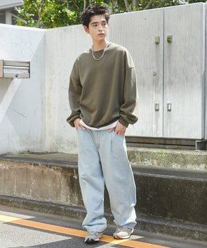 デニム淡色 モデル：180cm L着用