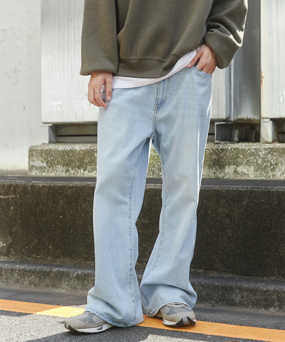 デニム淡色 モデル：180cm L着用