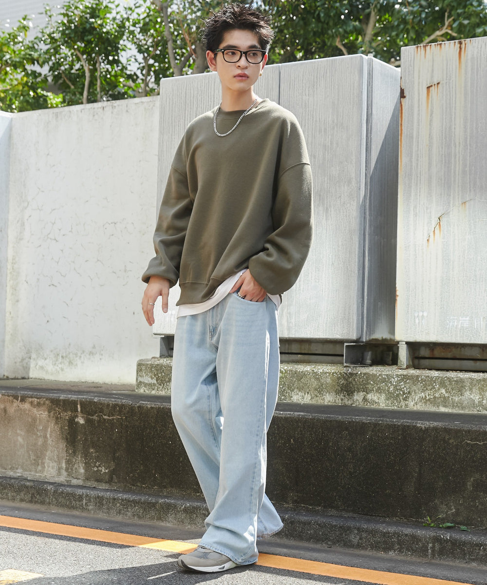 デニム淡色 モデル：180cm L着用