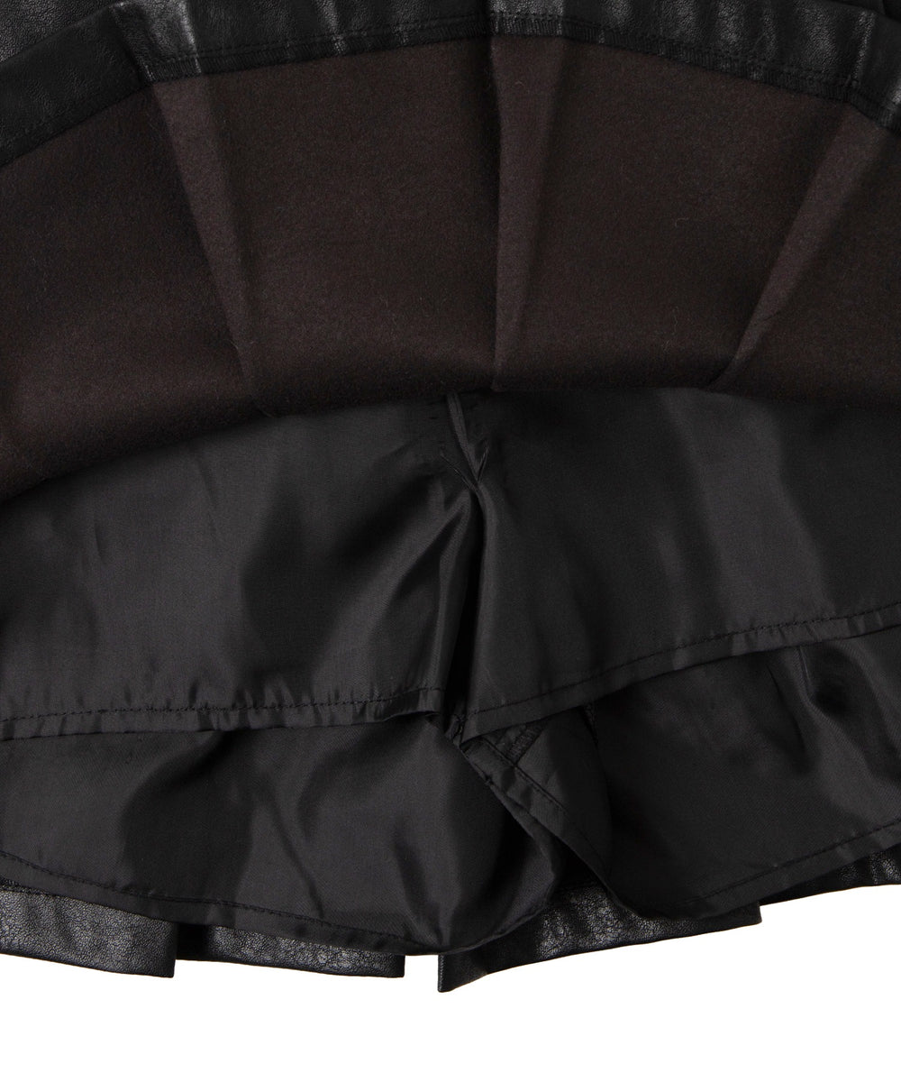 ヴィンテージライク合皮プリーツスカパン