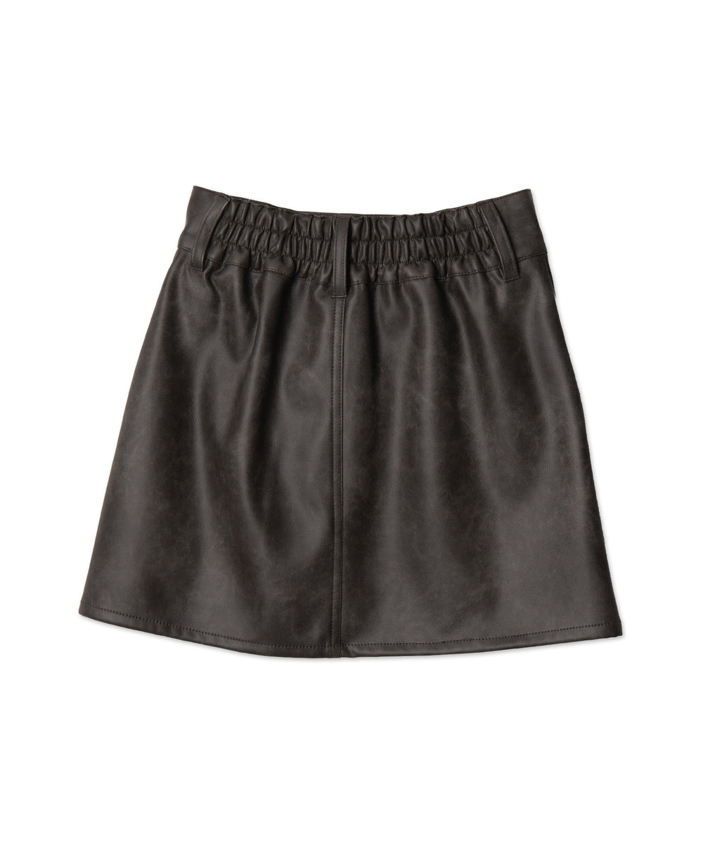 ベルト付ヴィンテージライク合皮ミニスカート